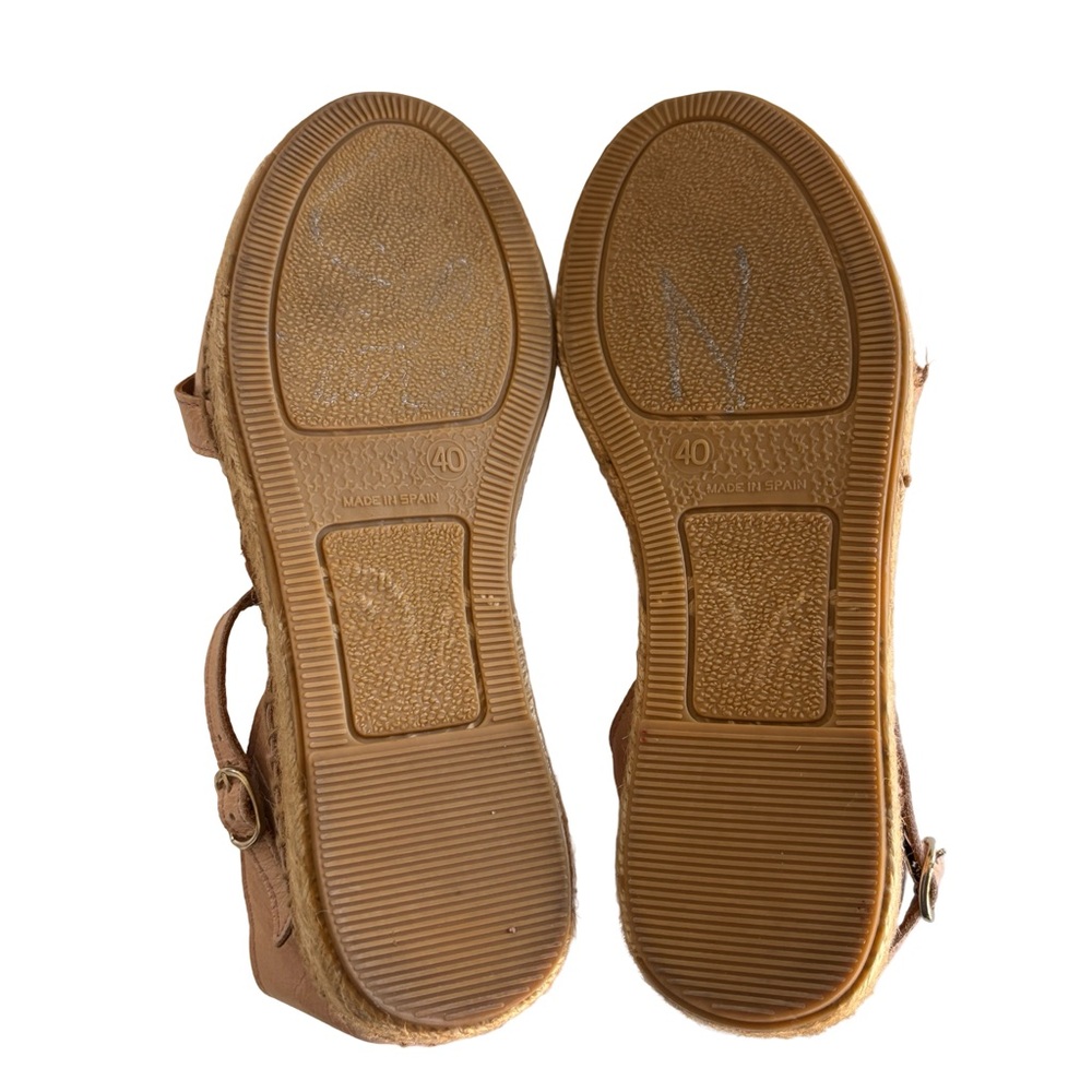 Naguisa Anthropologie Nude Leather Espadrille Sandals 40 - Picture 8 of 8